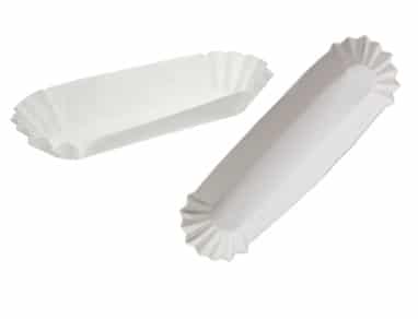 Wholesale White Paper Fluted Hot Dog Tray