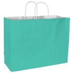 Aqua Blue Paper Shopping Bags