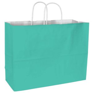 Aqua Blue Paper Shopping Bags Bulk Paper Gift Bag