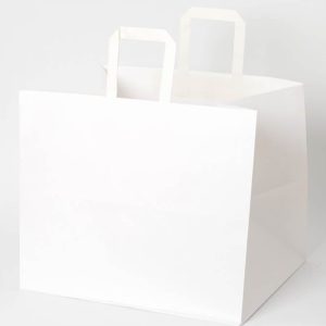 Wholesale Folded Handle Wide Base Paper carrier Bags