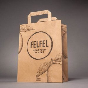 Wholesale Folded Handle Wide Base Paper Carrier Bags