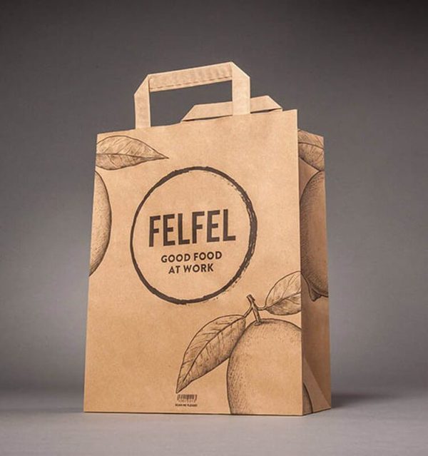 Wholesale Folded Handle Wide Base Paper Carrier Bags