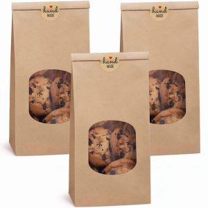 Wholesale Kraft Brown Paper Bakery Cookie Bags