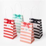 Shadow Stripe Colored Kraft Paper Shopping Gift Bags Wholesale Bulk
