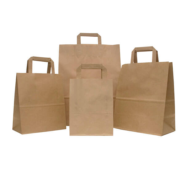 Kraft Folded Handle Paper Bags Wholesale Bulk